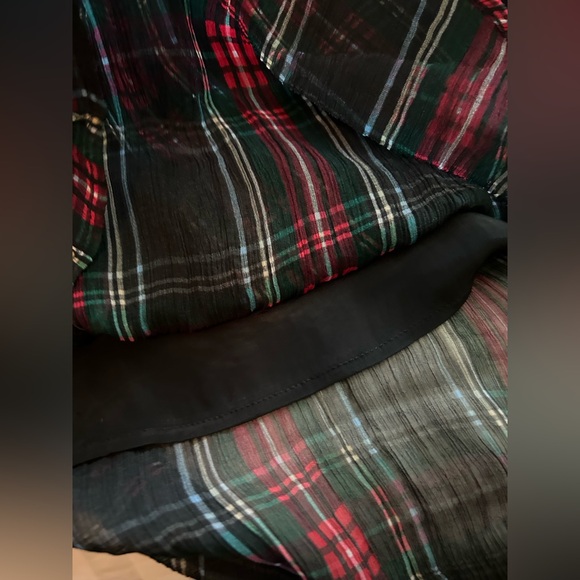 NWT J.Crew Gwen Lined Knee Length Plaid Layered Slip Skirt in Crinkle Chiffon - Picture 11 of 15